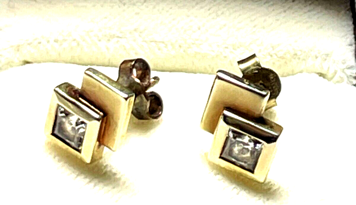 Solide 585 Gold 14 K Ohrstecker modern zeitlos sehr gepflegt Juwelier Qualität0