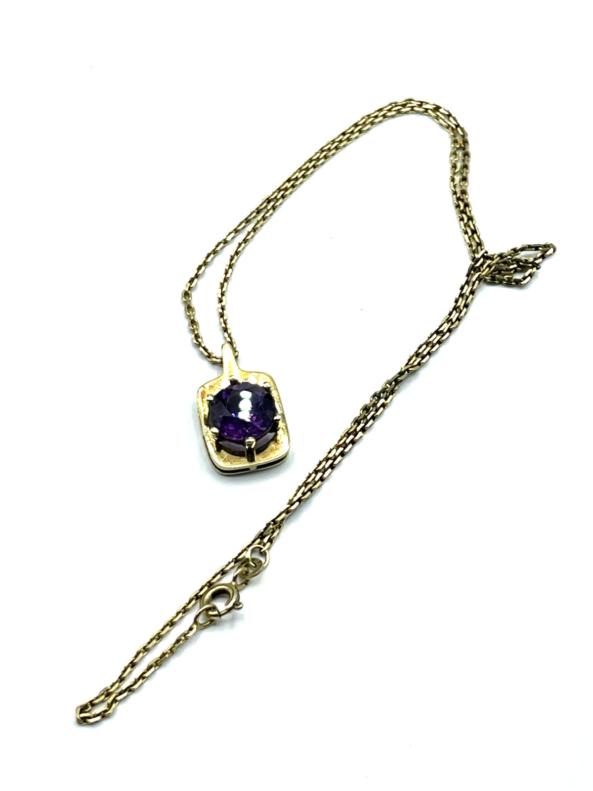 333 Gold 8 K FBM solide 46 cm Ankerkette mit Amethyst Ø 10 mm Anhänger klassisch7
