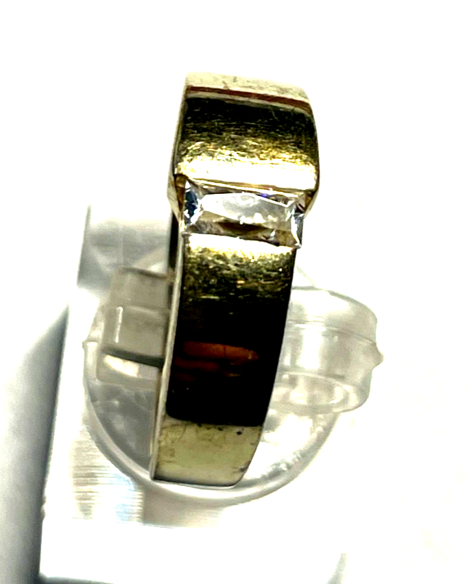 375 Gold 9 K Ring modernes Design Weißtopas  Ø 17,8mm RG 56 Juwelier gebraucht5