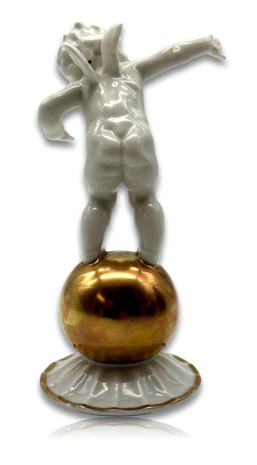 Hutschenreuther Putto auf goldener Kugel – Entwurf Karl Tutter - signiert4