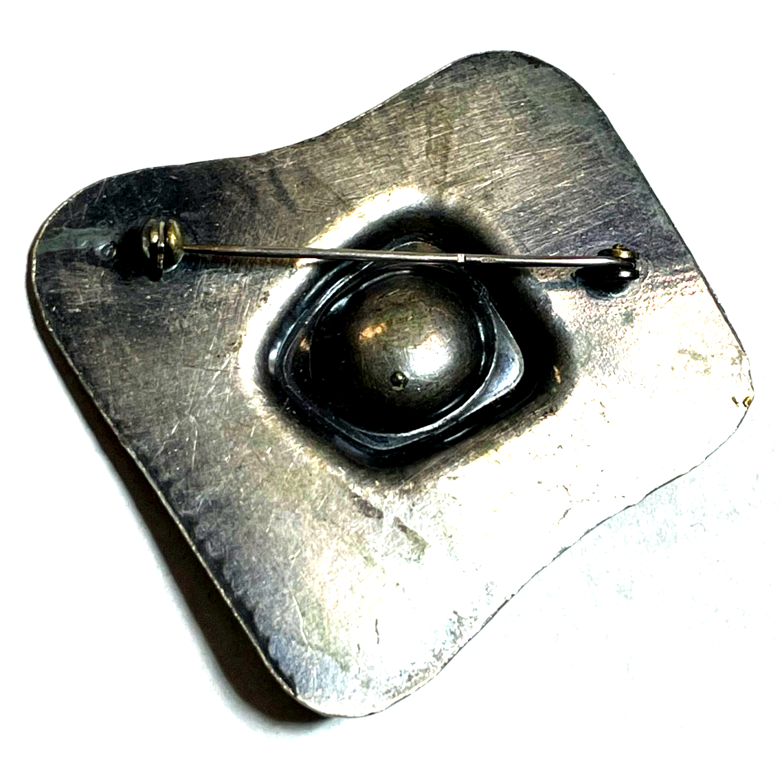 Vintage große J Designer Brosche Modernist 925 Silber Handarbeit 70erJ Unikat3