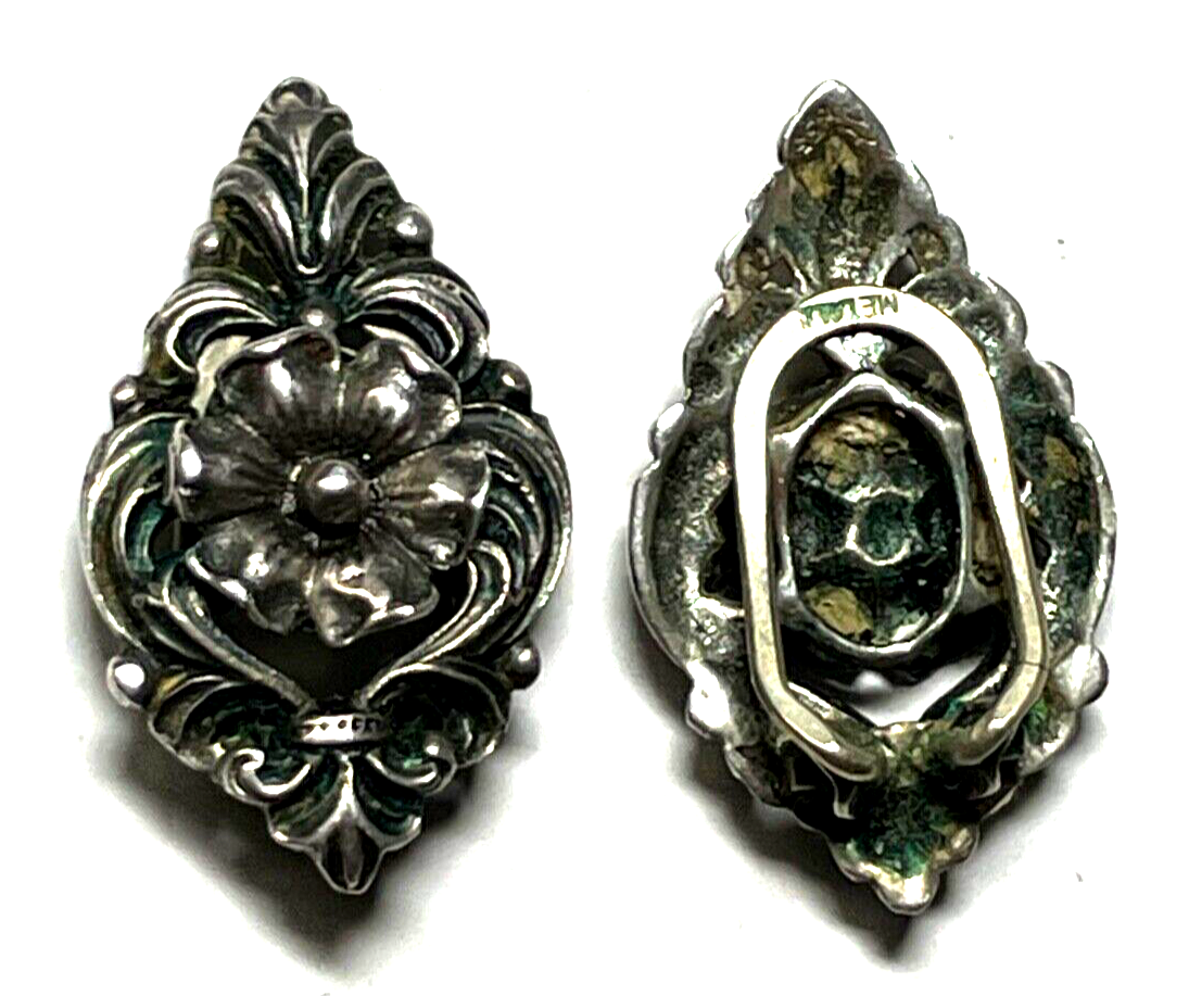 50er J Ohrclips 835 Silber Landhaus Dirndl Trachtenmode Handarbeit sehr apart3