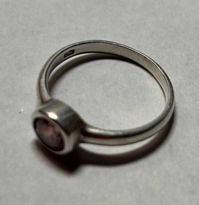 Silberring 925 Silber Ring mit rosa Farbstein Ø 17 mm RG 53 Handarbeit gepflegt6