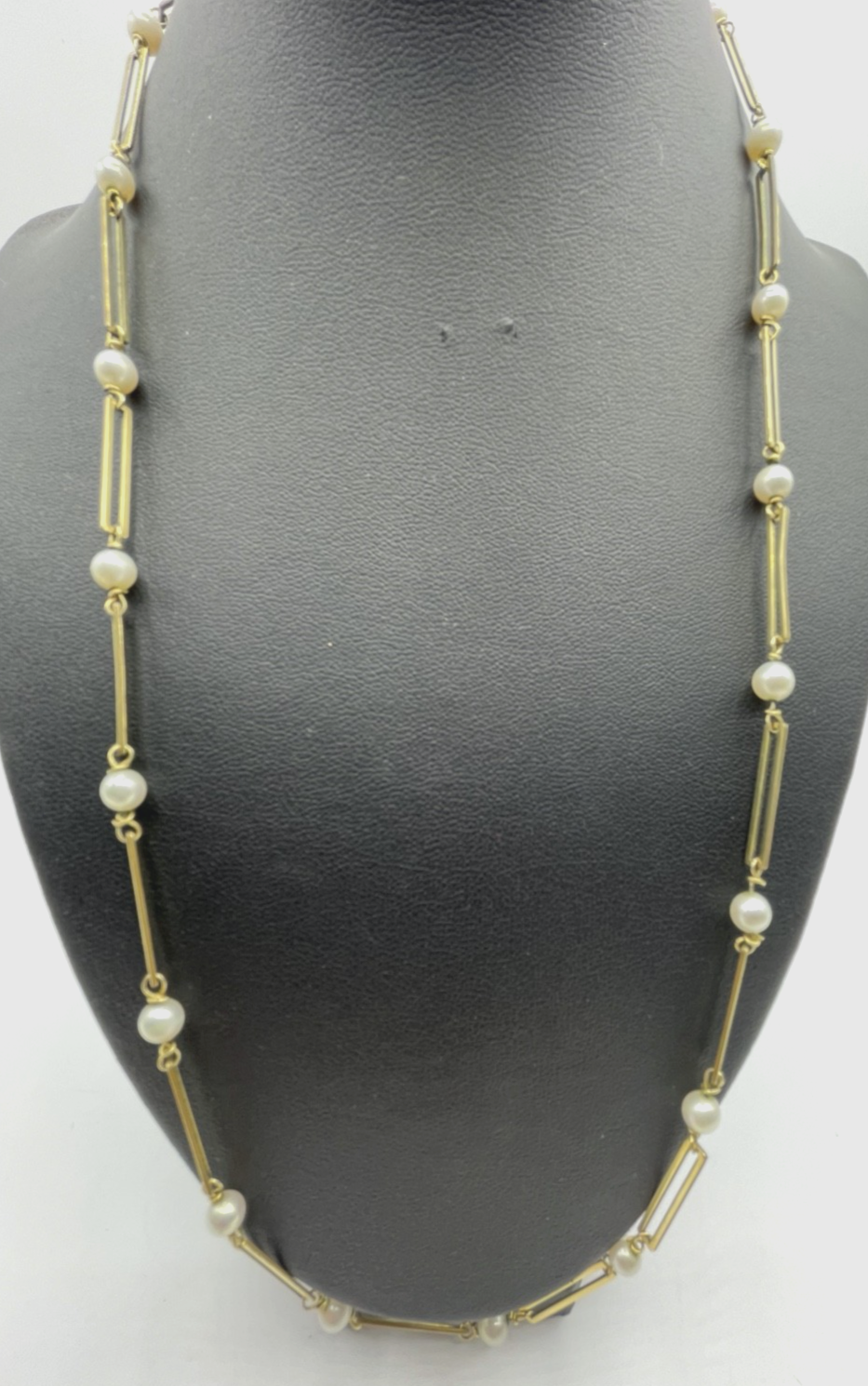 K&L Amerikaner Gold Double Kette mit 18 echten Akoya Perlen Klassiker L 61,5 cm2