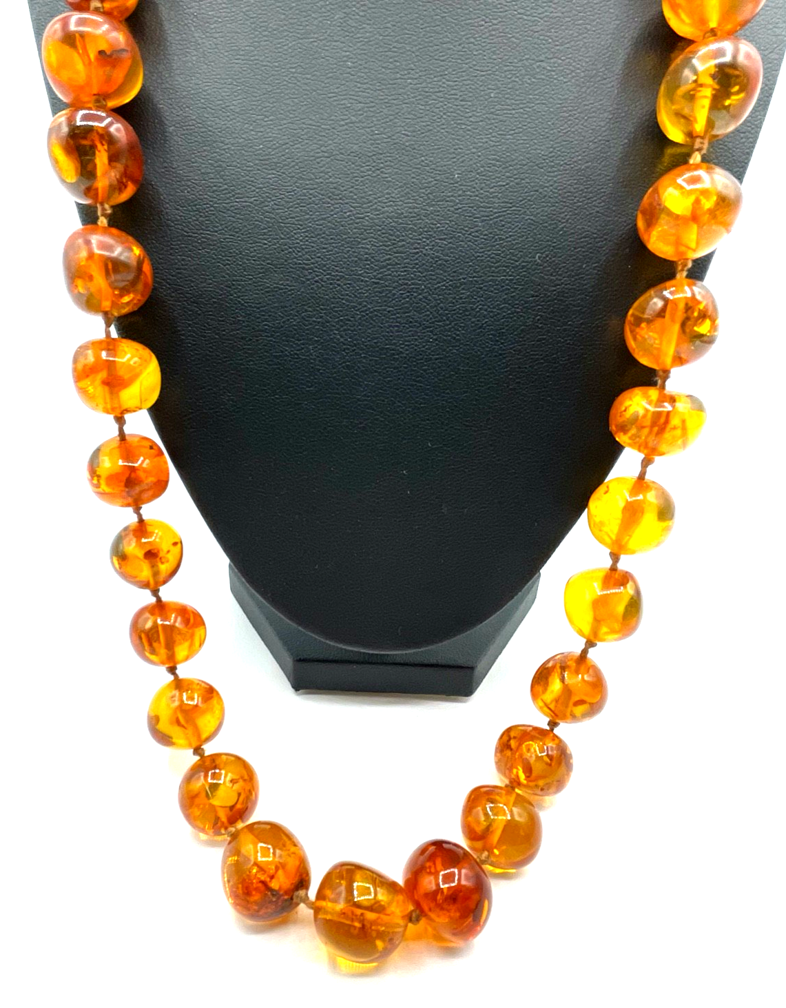 Elegante vintage Bernstein Amber Kette 71 cm mit Schraubverschluss im Verlauf5