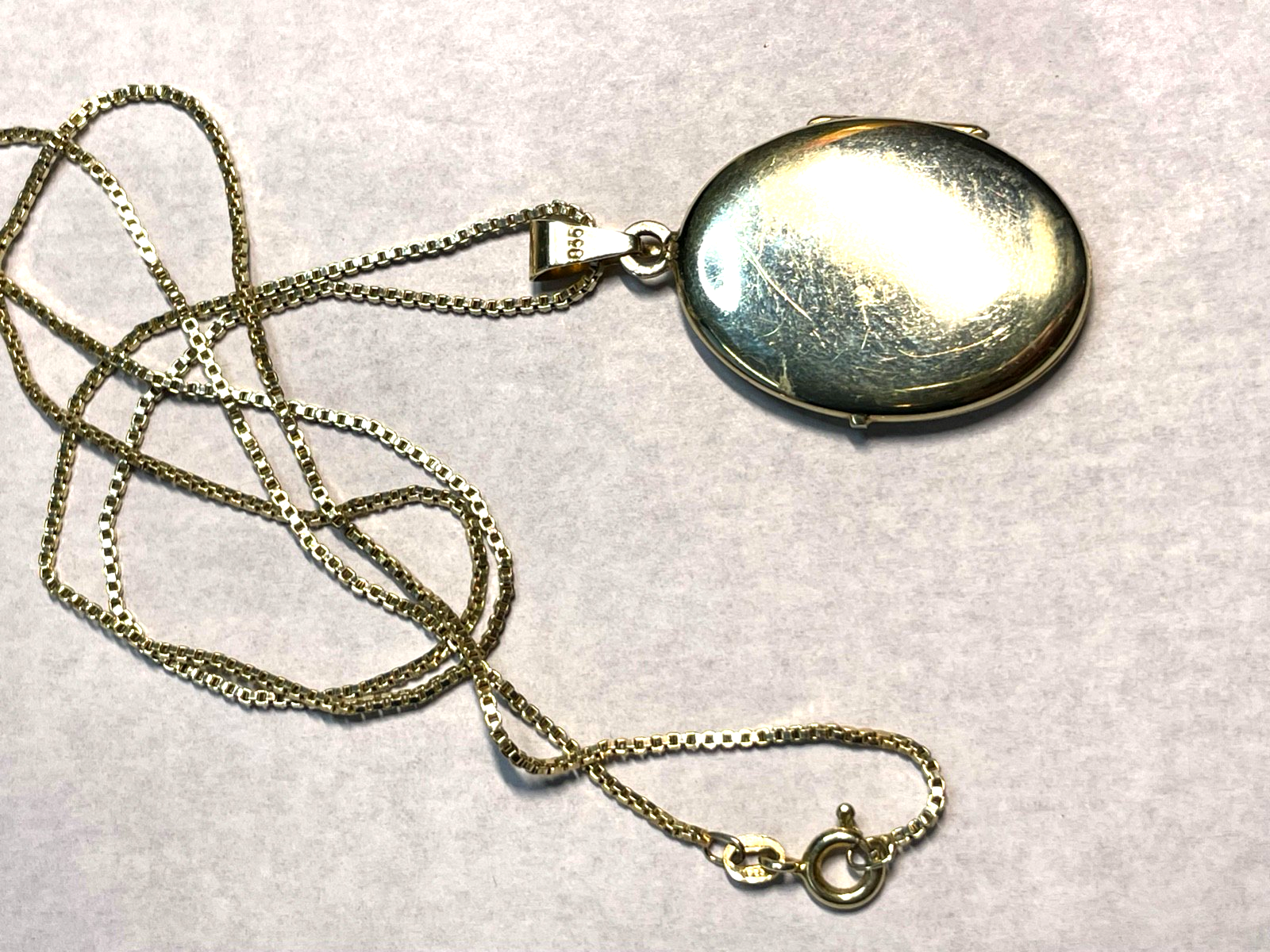 Vintage 925 Silber vergoldet Medaillon an l60 cm Venezianer Kette top gepflegt3