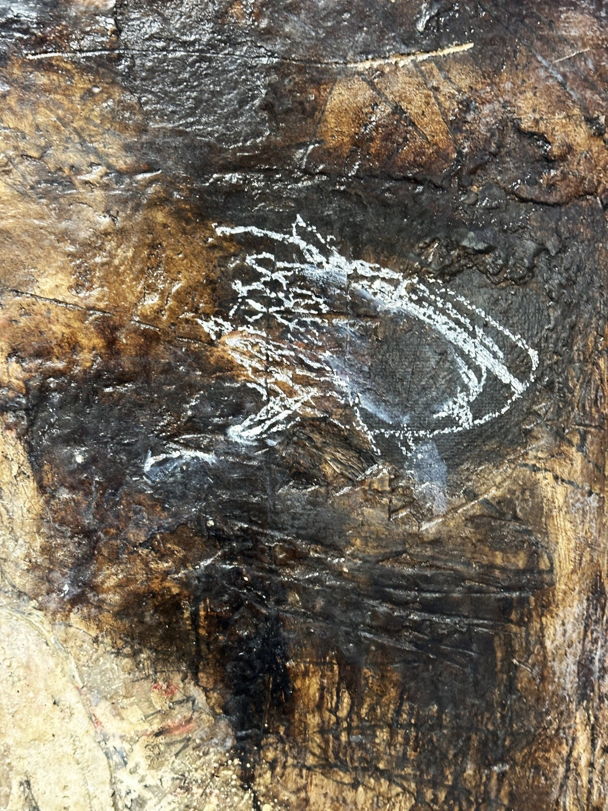 Ulrich Klieber 1974 – expressive Mischtechnik - Archaische Frauenfigur - sign.2