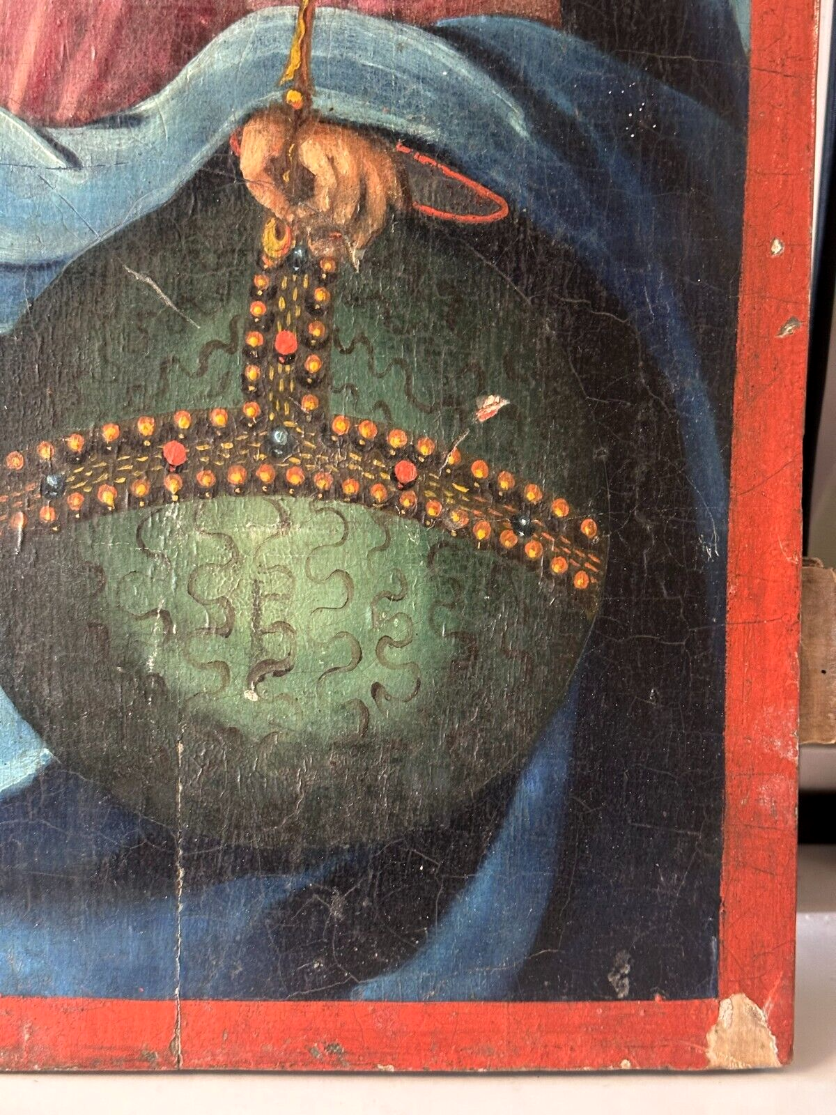 barocke Ikone um 1720 - Russland/Ukraine - Salvador Mundi - Eitempera auf Holz3
