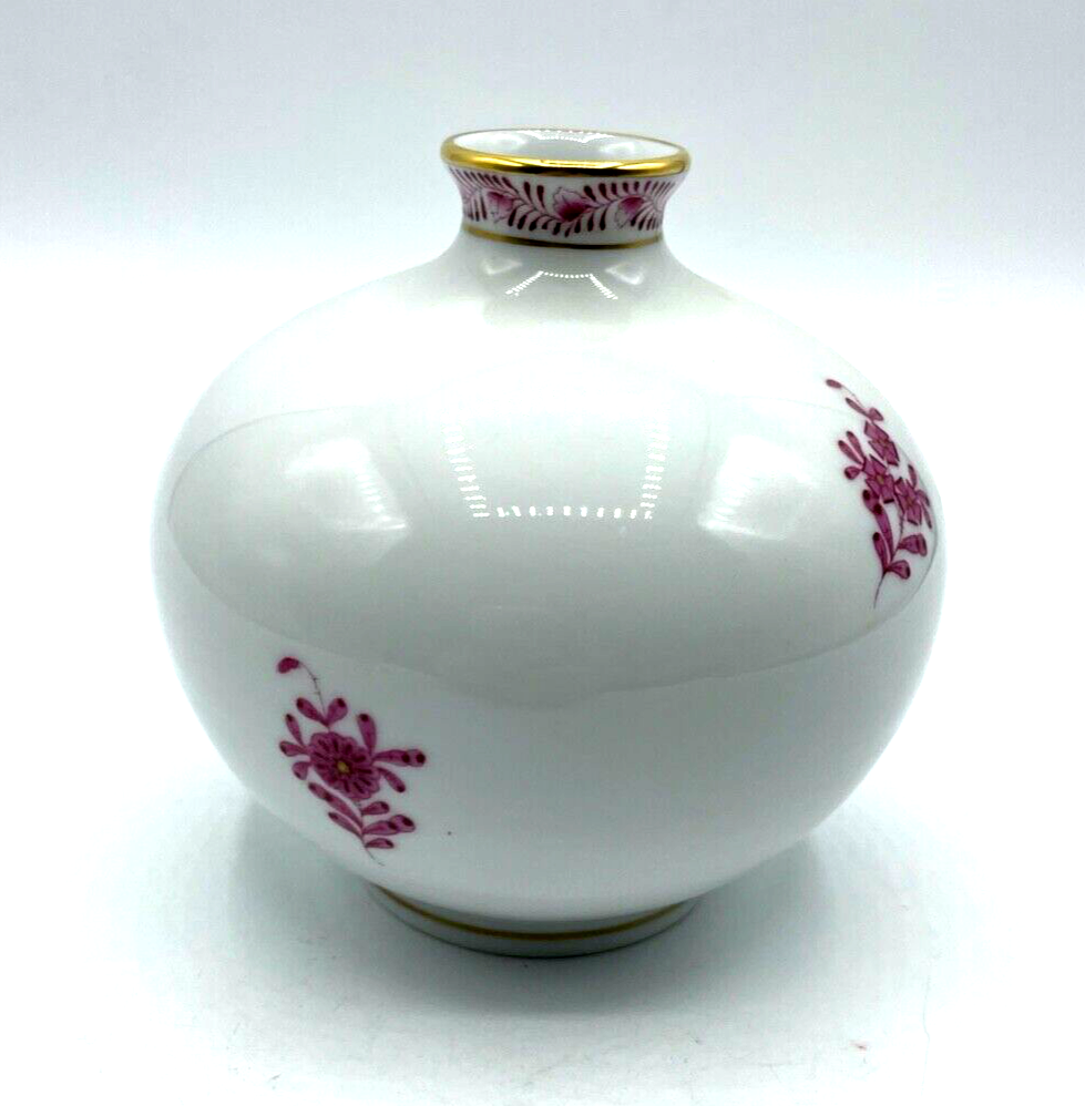 Herend Porzellan Vase APPONYI PURPUR handbemalt  7088/AP 1. WAHL H ca. 11 cm7