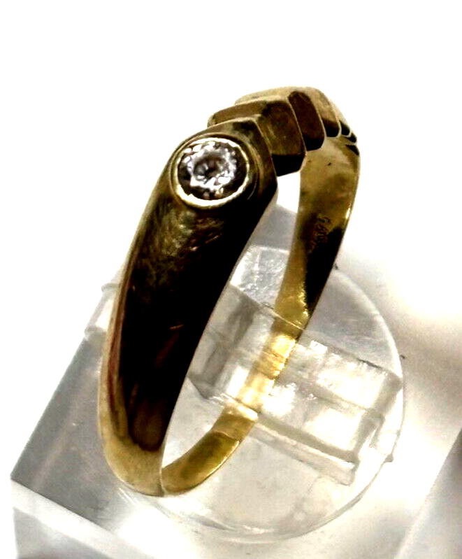Moderner 585 Gold 14 K Ring mit Weißtopas Ø 18,4 mm RG 58 Juwelier4