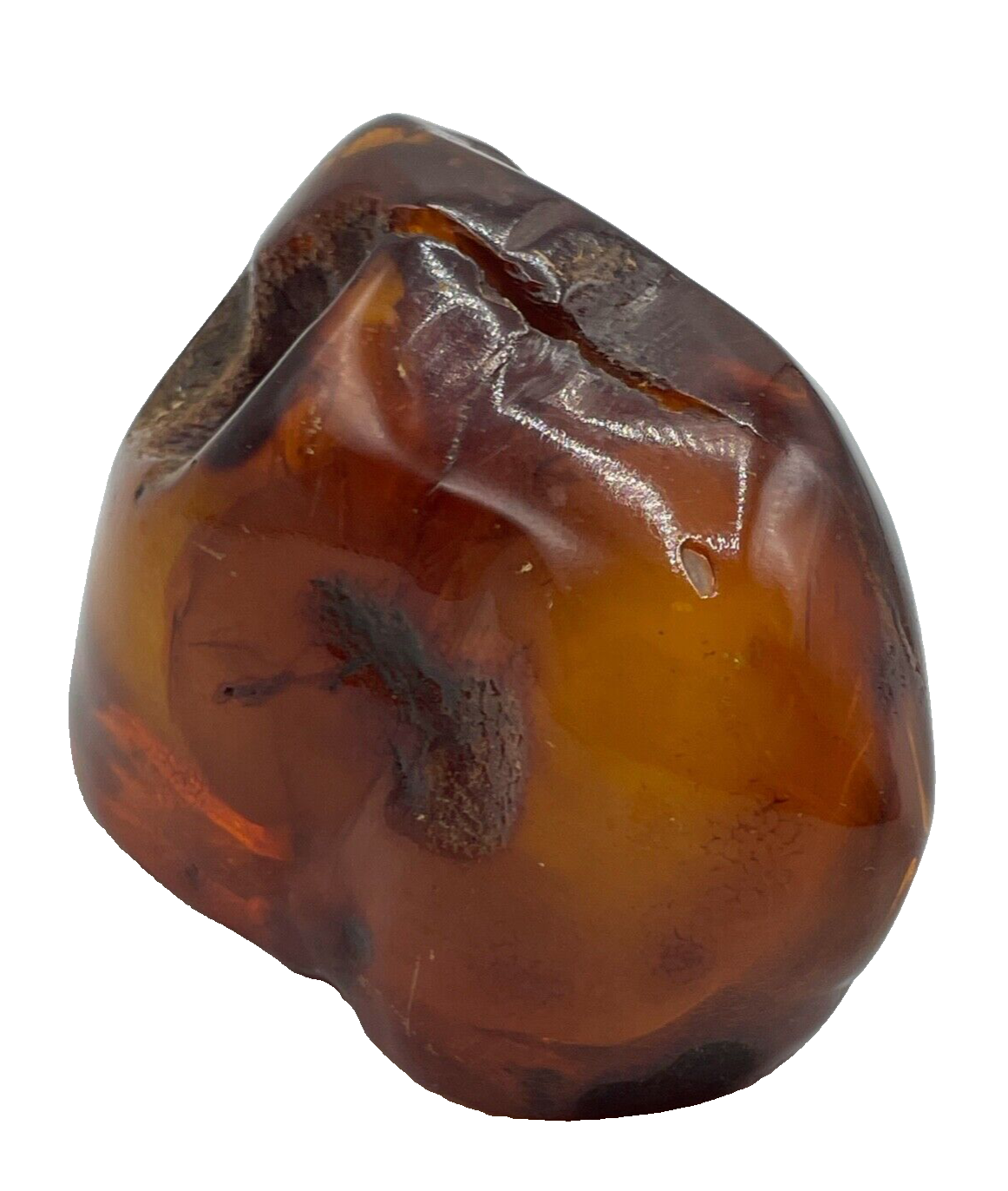 Authentischer Natur Bernstein Findling teilpoliert 132,99 Gramm Amber8