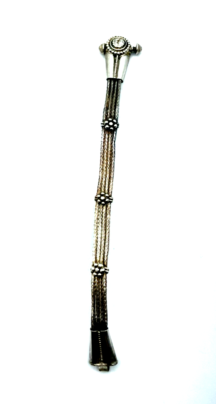 Vintage Ethno echt Silber Flechtdekor Armband unisex Handarbeit L 18 cm gepflegt8