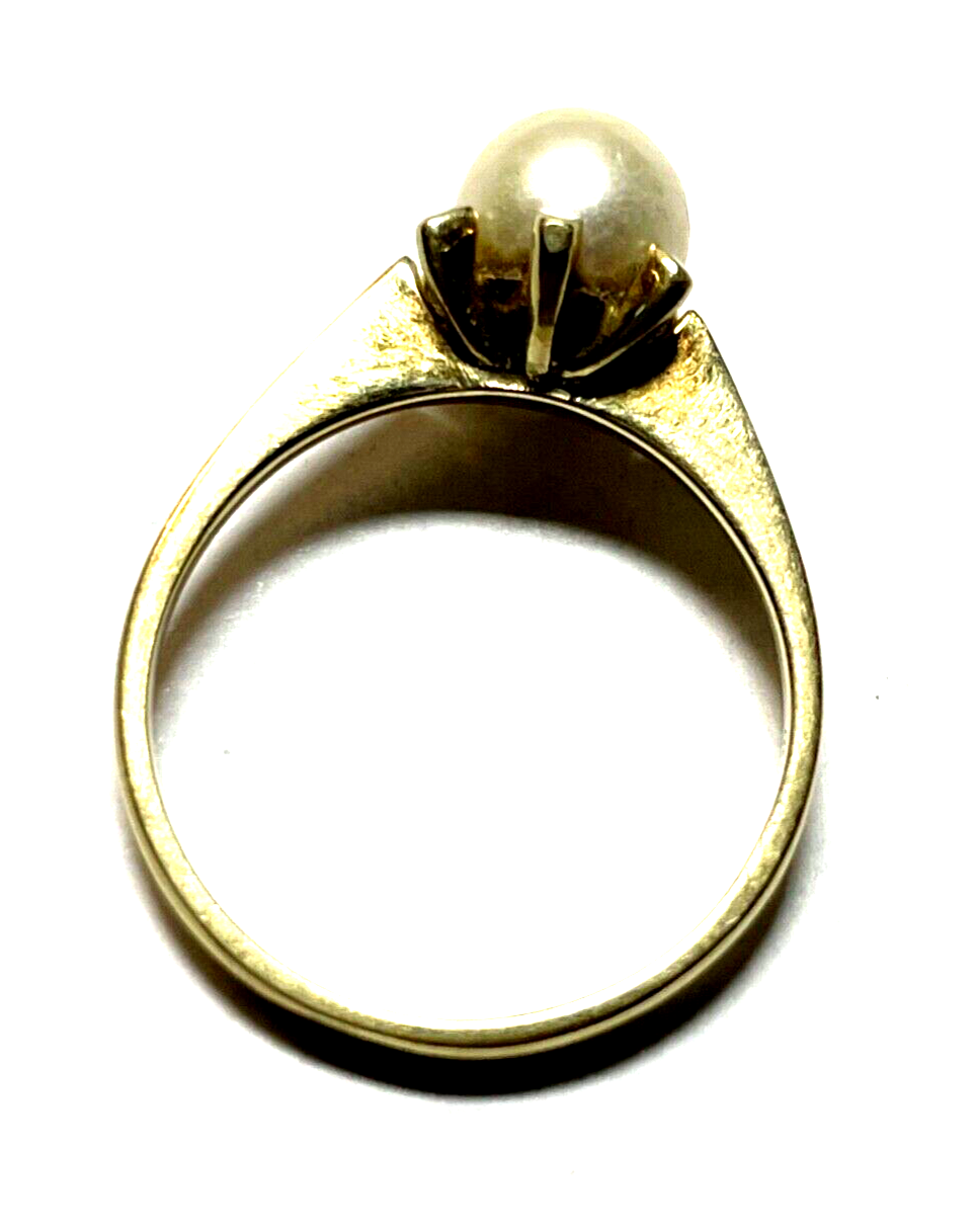 Solider Klassiker 585 Gold 14 K Ring RG 53 mit Akoya Perle Juwelier gepflegt4