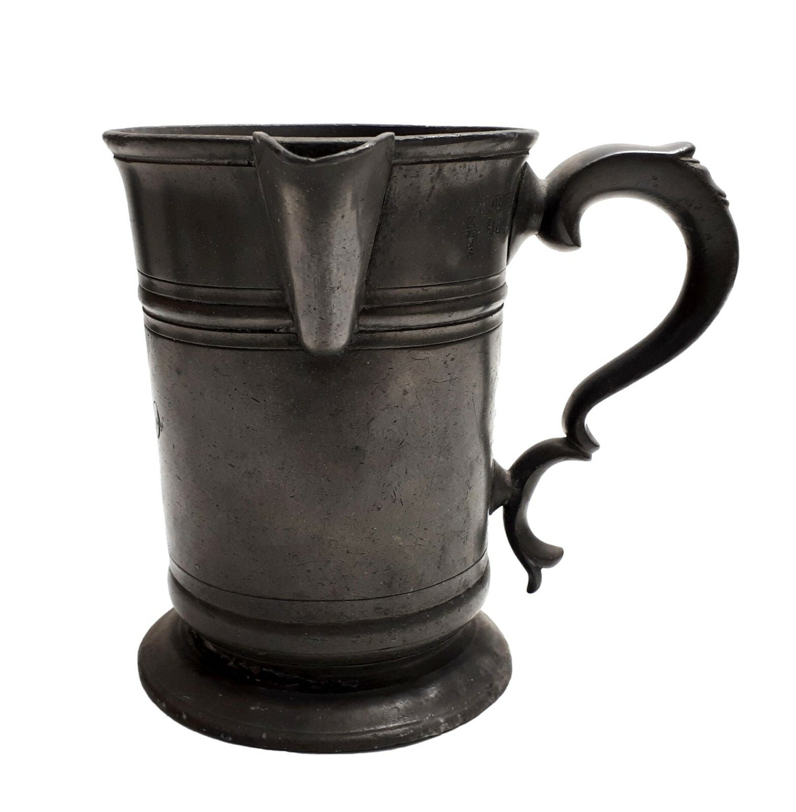 Ausschankgefäß Zinn - England London 1850 - Punziert - Monogramm graviert - 1L3