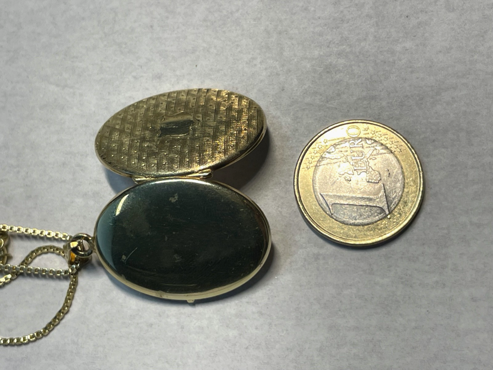 Vintage 925 Silber vergoldet Medaillon an l60 cm Venezianer Kette top gepflegt6