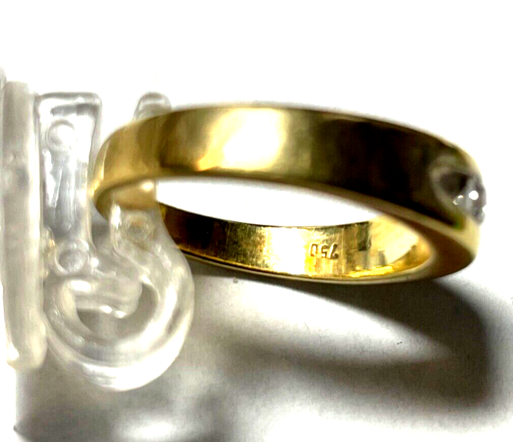 Massiver 750 Gold 18K Ring Solitär Brillant 0,1ct RG 54 Juwelier 6 Gramm gepfl.6