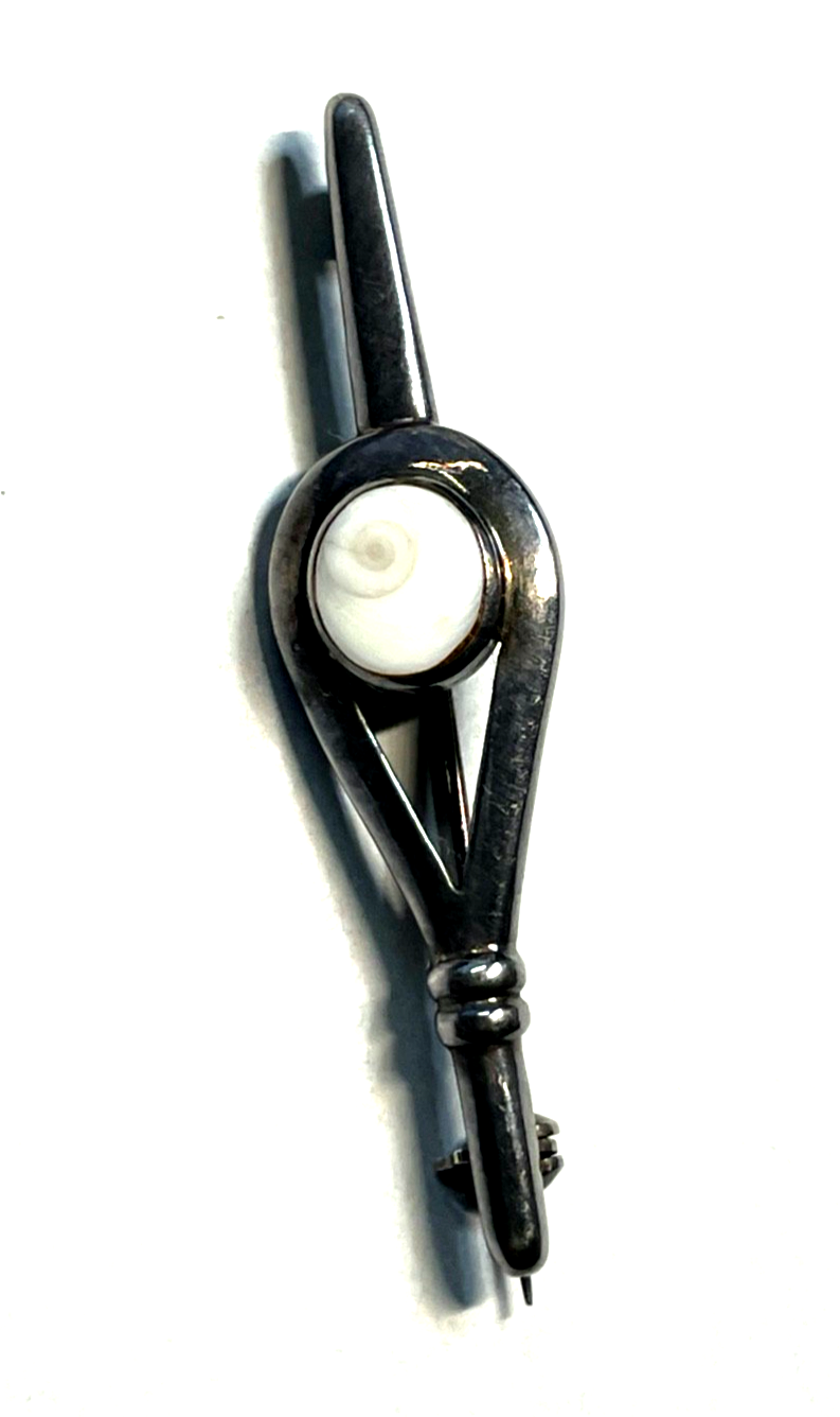 Vintage Margaritis 950 Silber Brosche Anstecknadel Shiva Auge Handarbeit gepfl.4