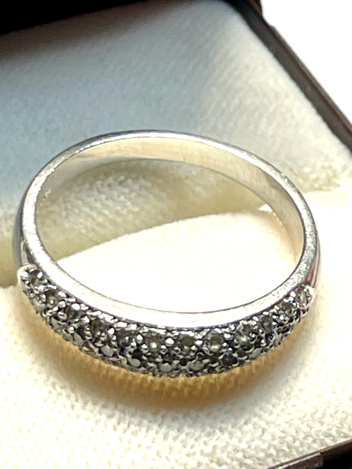 585 Gold 14 K Weißgold Ring Brillanten Halbkuppel Ø 17,8 mm RG 56 Juwelier12