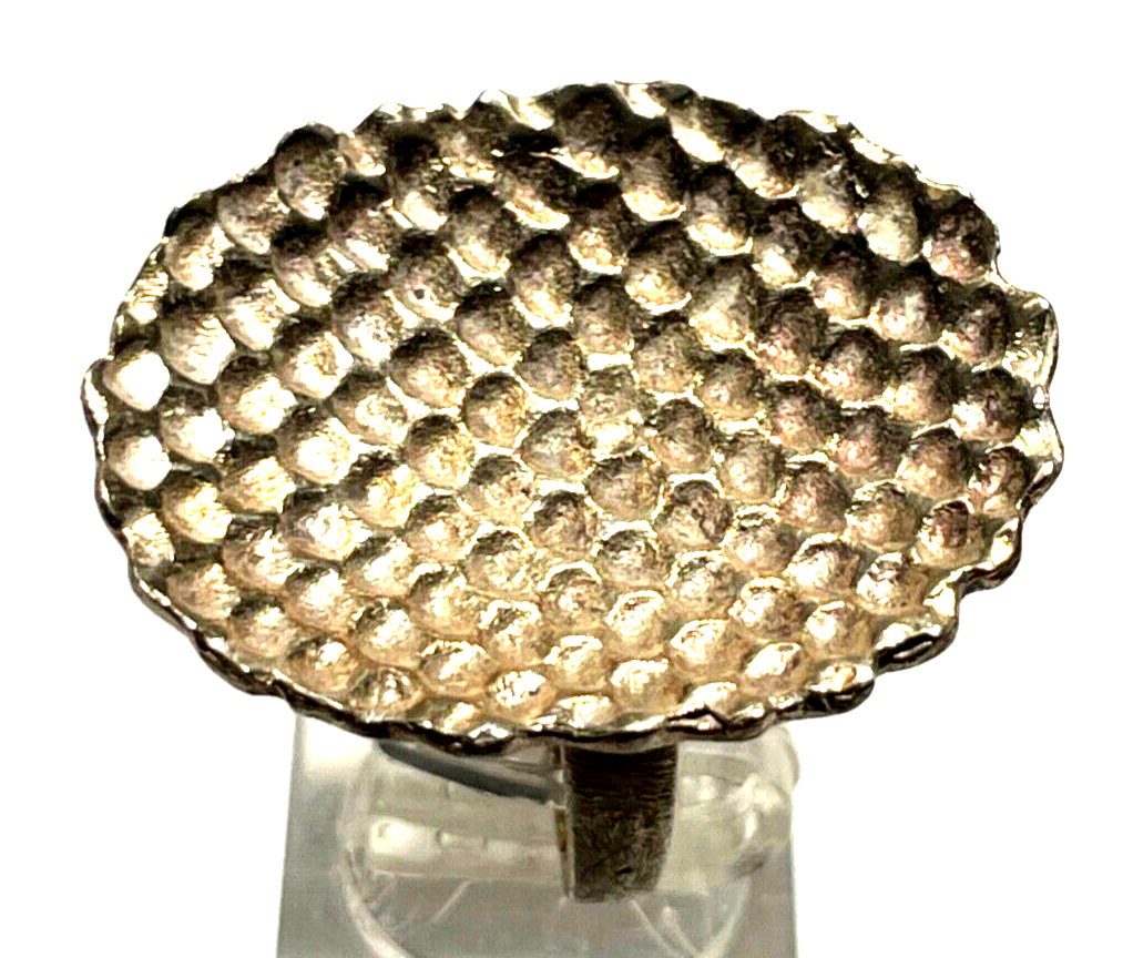 Solider stattlicher 925 Silber Ring Designer Schmuck Waffeloptik gebürstet RG 543