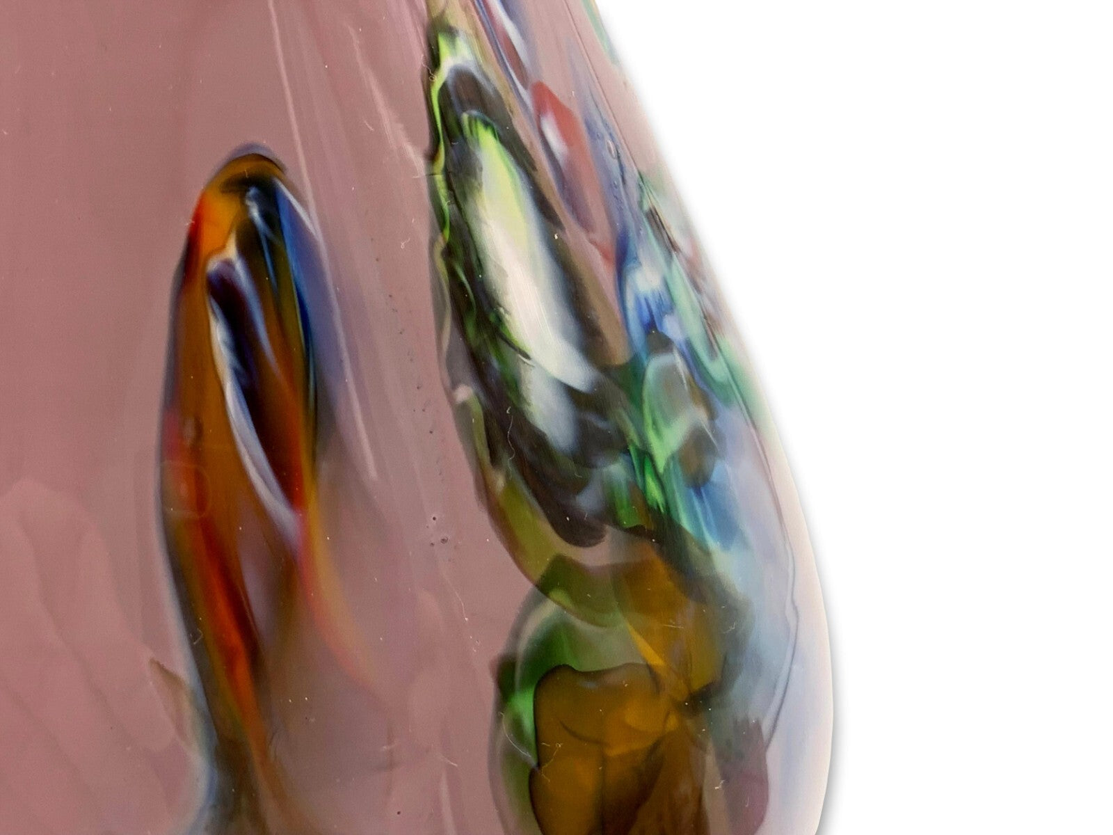 Vase Unterfang - Farbeinschmelzungen - Mundgeblasen Handarbeit - Pastell Lila6