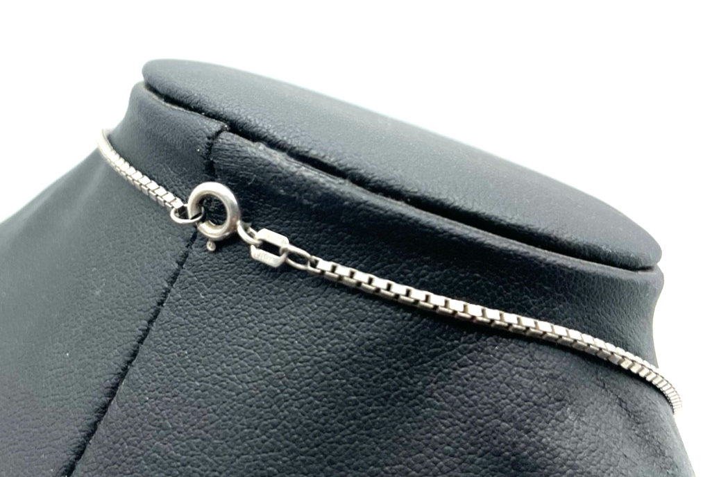 Unisex vintage gr. mega schöner Perlmutt Zahn an Silber 46,5 cm Venezianerkette4