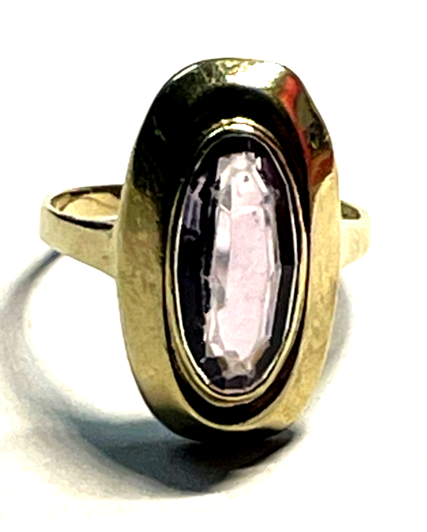 Vintage 333 Gold 8 K heller Amethyst Ring Ø 17,8 mm RG 56 Juwelier Qualität10