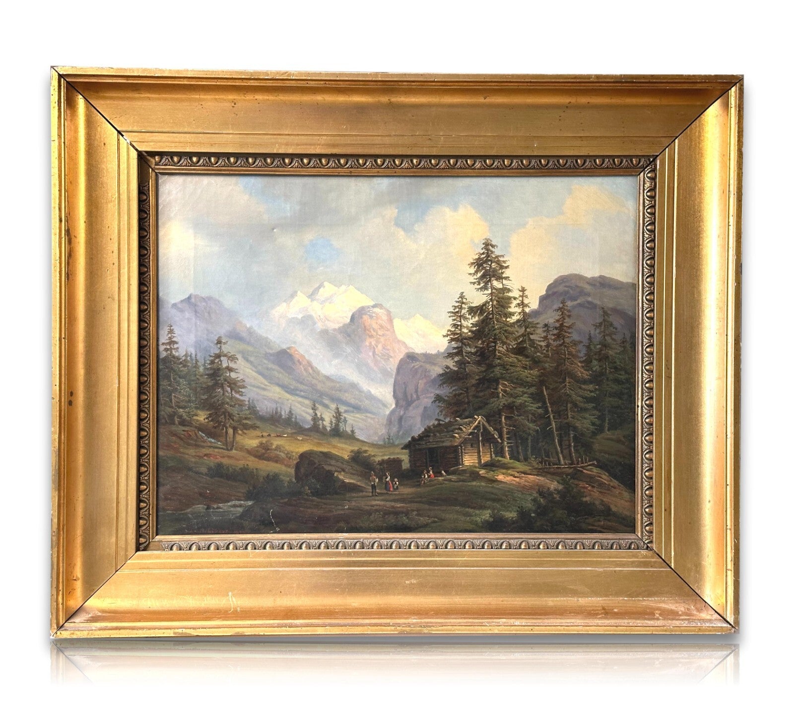 Öl auf Leinwand - Georg Emil Libert 1820-1908 - Berglandschaft 1877 - sign. dat.0