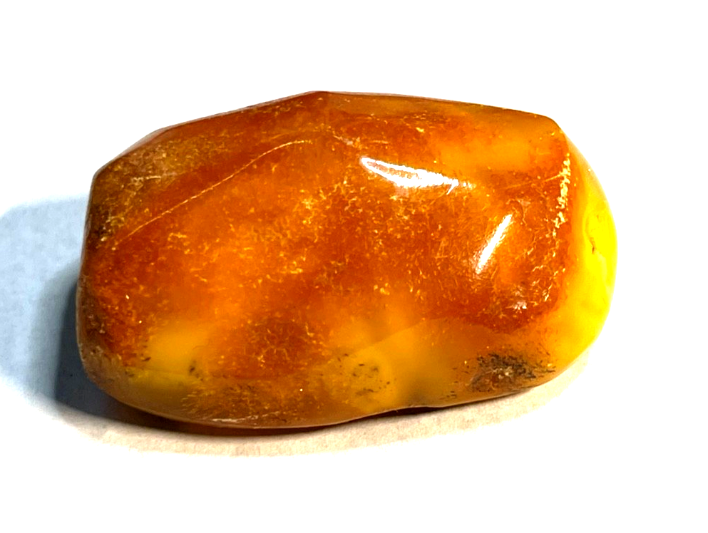 Antik Natur Bernstein Findling als Brosche Butterscotch Juwelierpunze Silber 9251