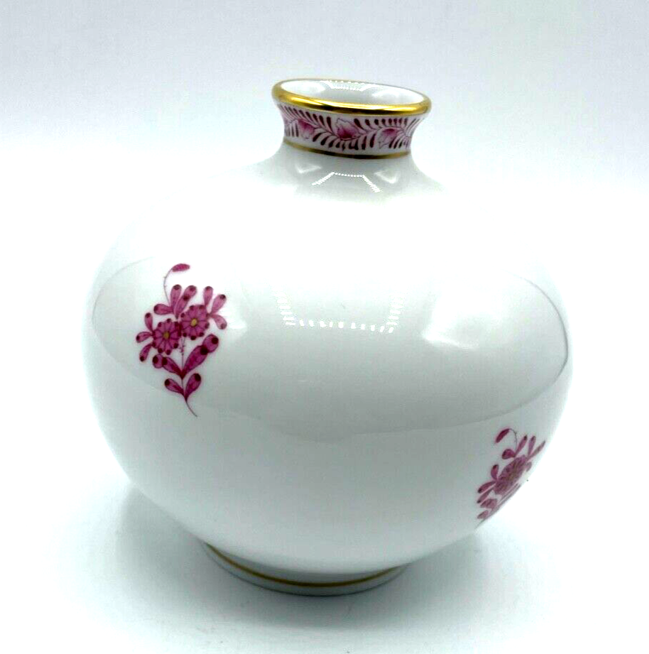 Herend Porzellan Vase APPONYI PURPUR handbemalt  7088/AP 1. WAHL H ca. 11 cm8