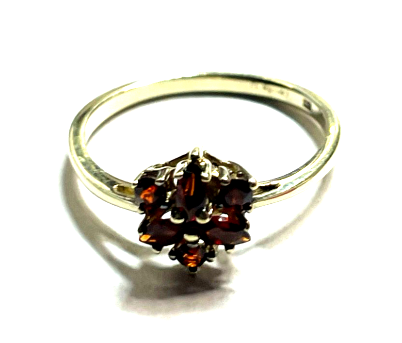 Aparter  333 Gold 8 K Ring 6 x Granat Ø 16,8 mm RG 53 solide Handarbeit Juwelier7