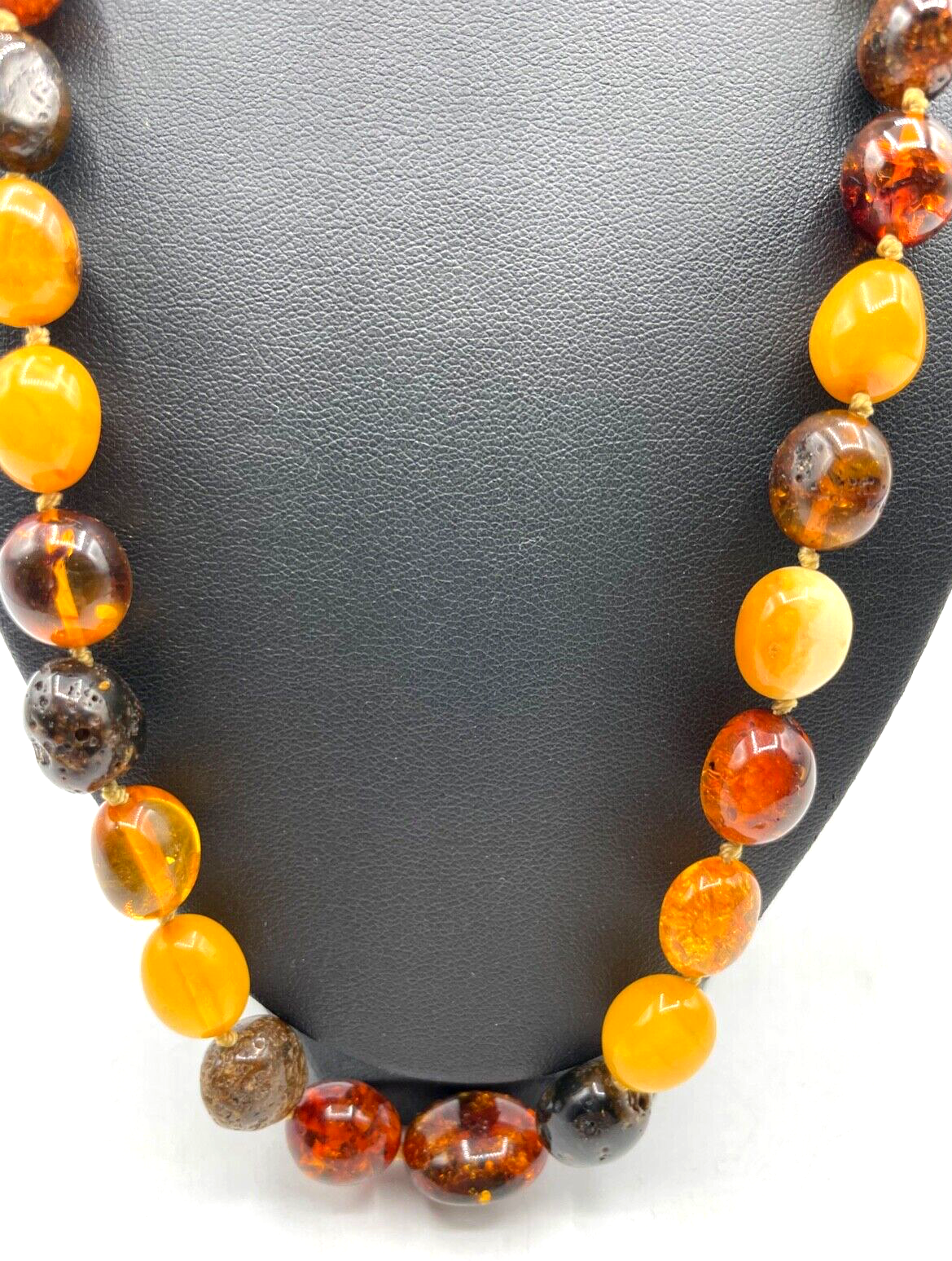 Vintage gemischter Bernstein Kette amber necklace 30 Gramm L 61 cm sehr apart1