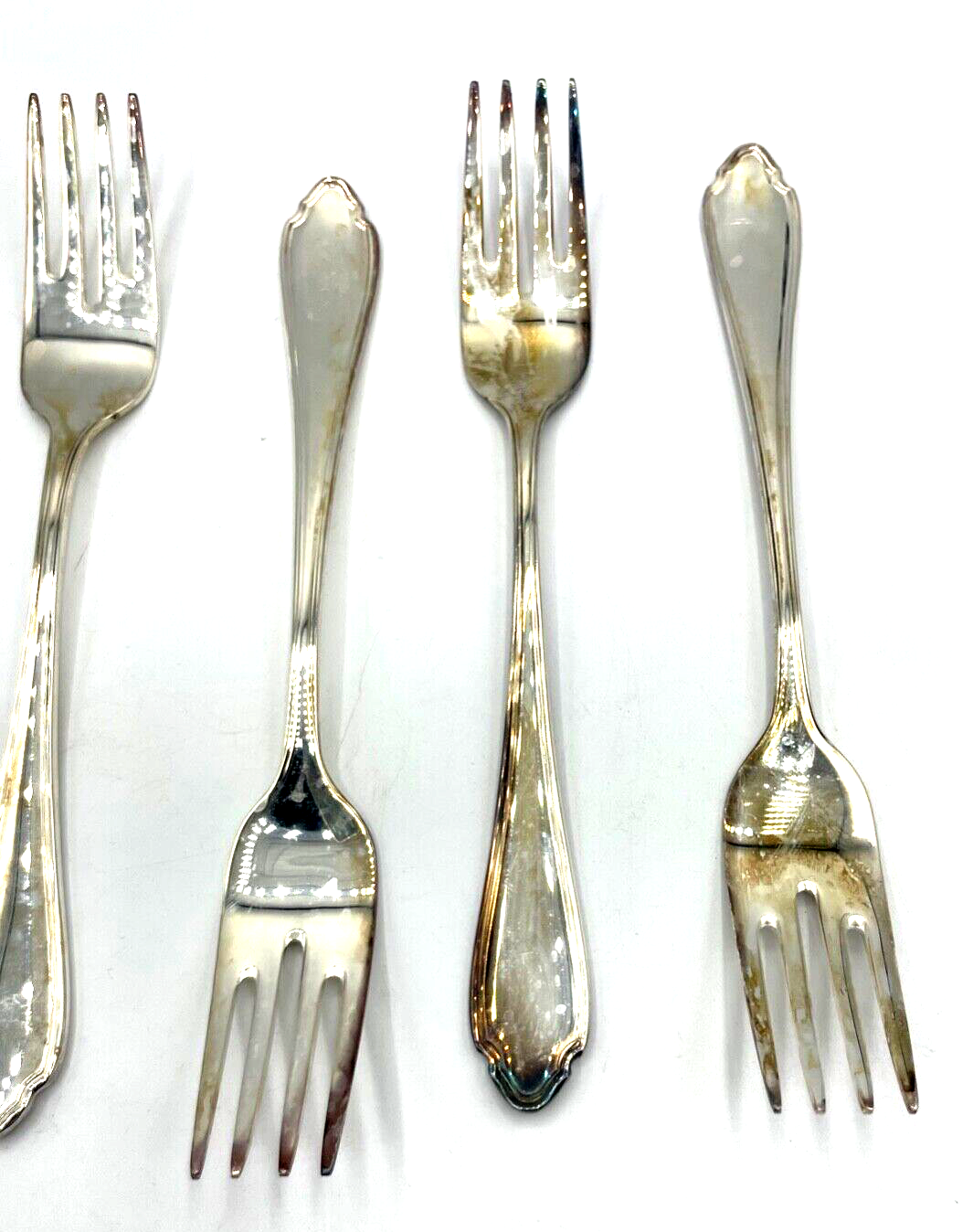 6 x Fischgabel Chippendale J. Grimminger Schwäbisch-Gmünd 90 Silberauflage gepf2
