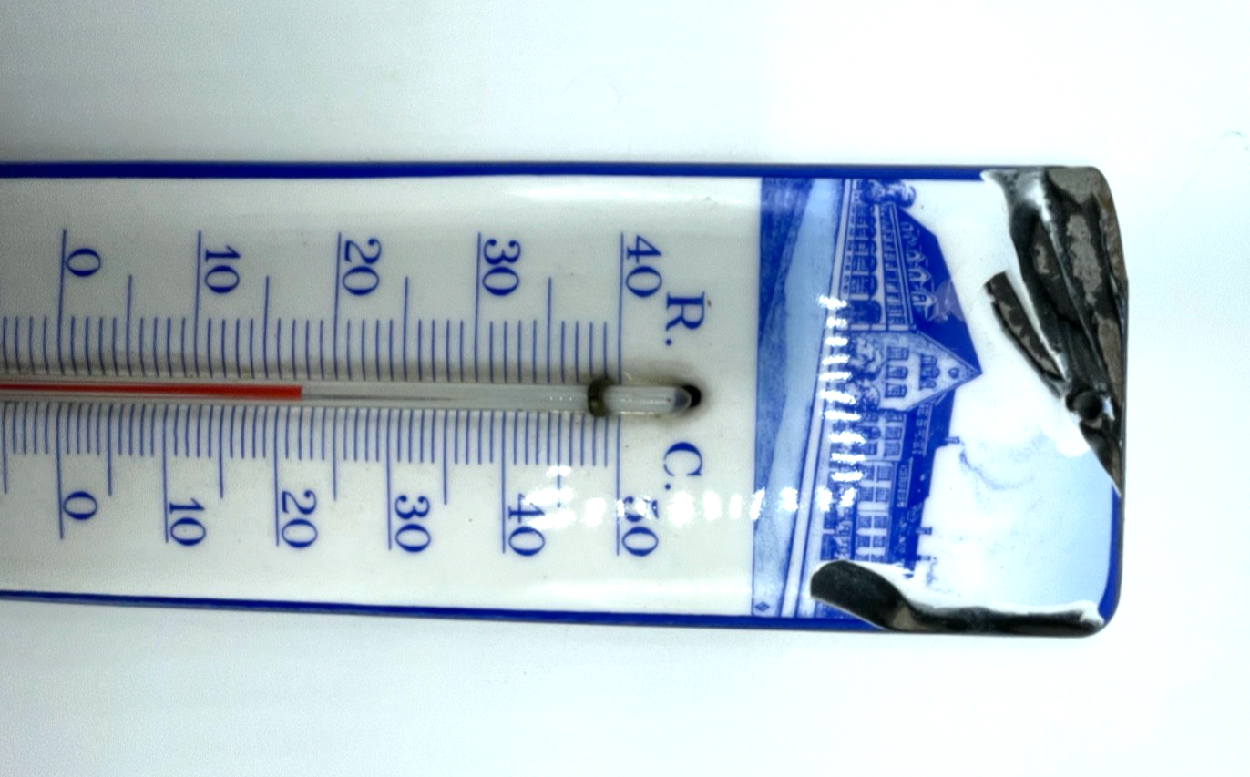 Antik Emaille Thermometer mit Pharma Werbung Göppingen um 1900 Emailware rar !!!6