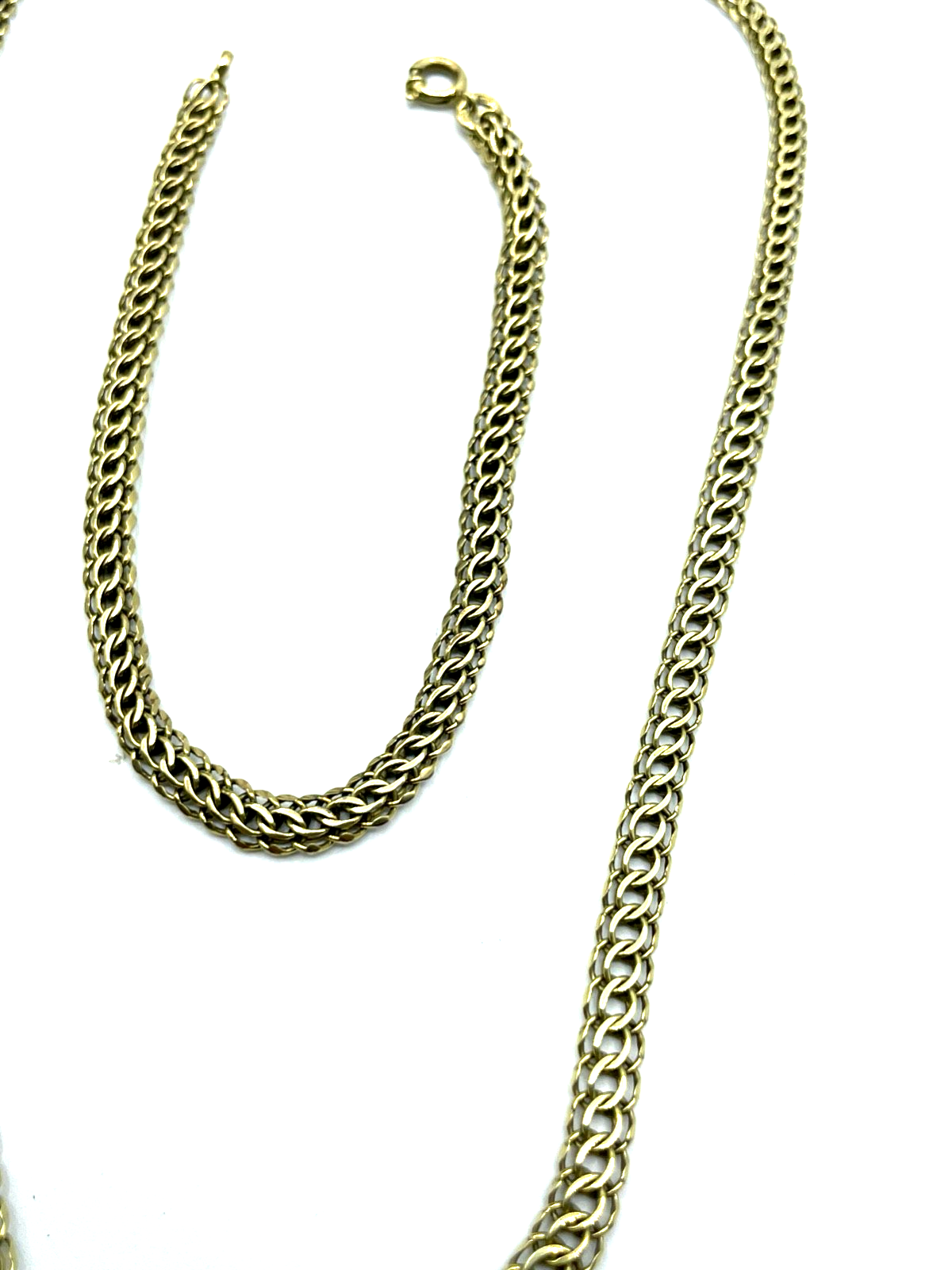 585 Gold 14 K Gold Kette + Armband Set Garibaldi o Bismarck Dekor Juwelier gepfl5