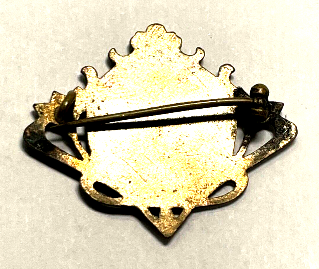 Antik Emaille Malerei Anstecknadel Handarbeit Donzdorf Württemb Ansicht vor 19003