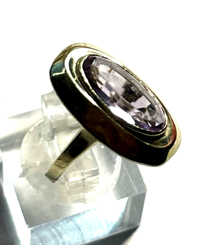Vintage 333 Gold 8 K heller Amethyst Ring Ø 17,8 mm RG 56 Juwelier Qualität4
