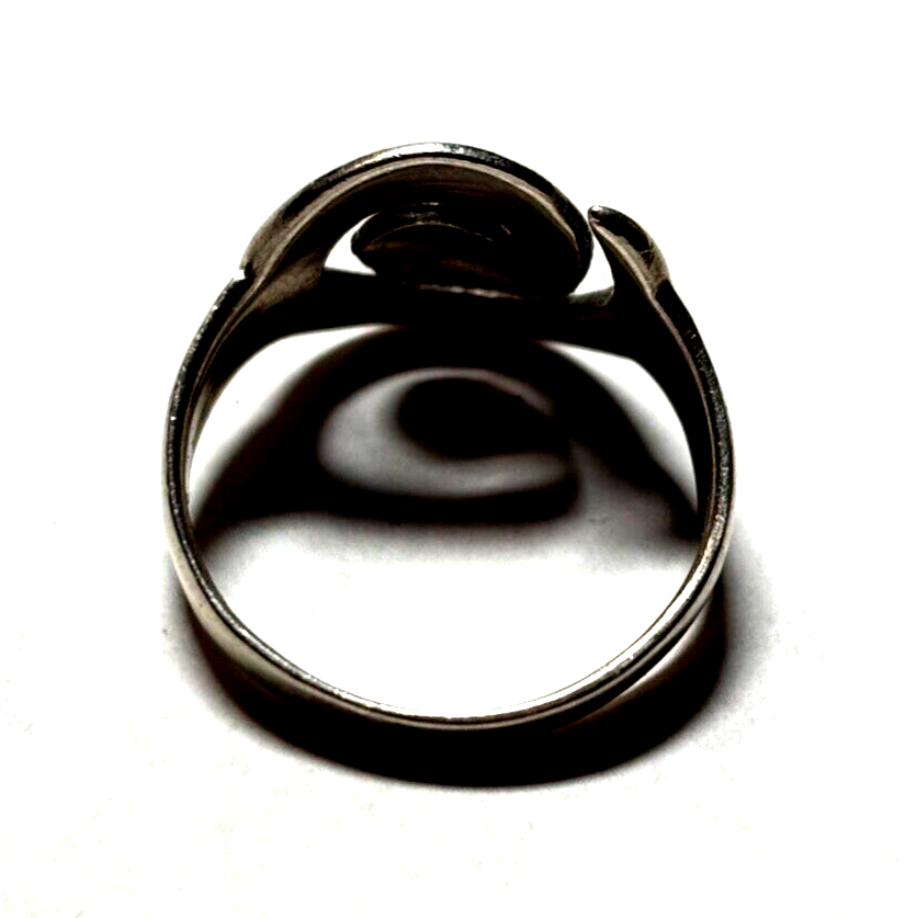 Vintage solider 925 Silber Ring Spirale Muster Ø 17 mm RG 53 Handarbeit gepflegt5