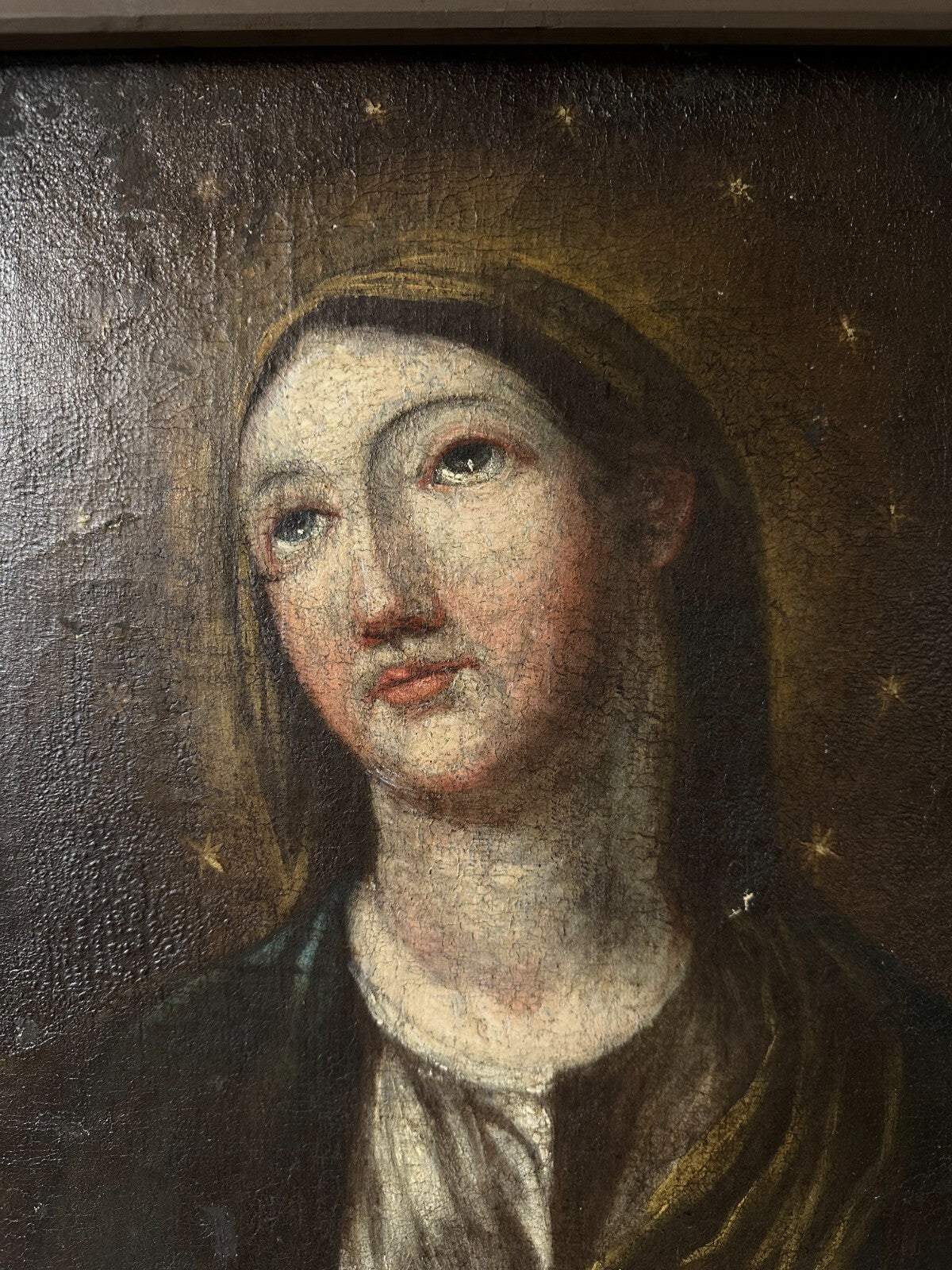 Doppelgemälde - Öl auf Leinwand - Die Heilige Familie & Jungfrau Maria - 18. Jhd10