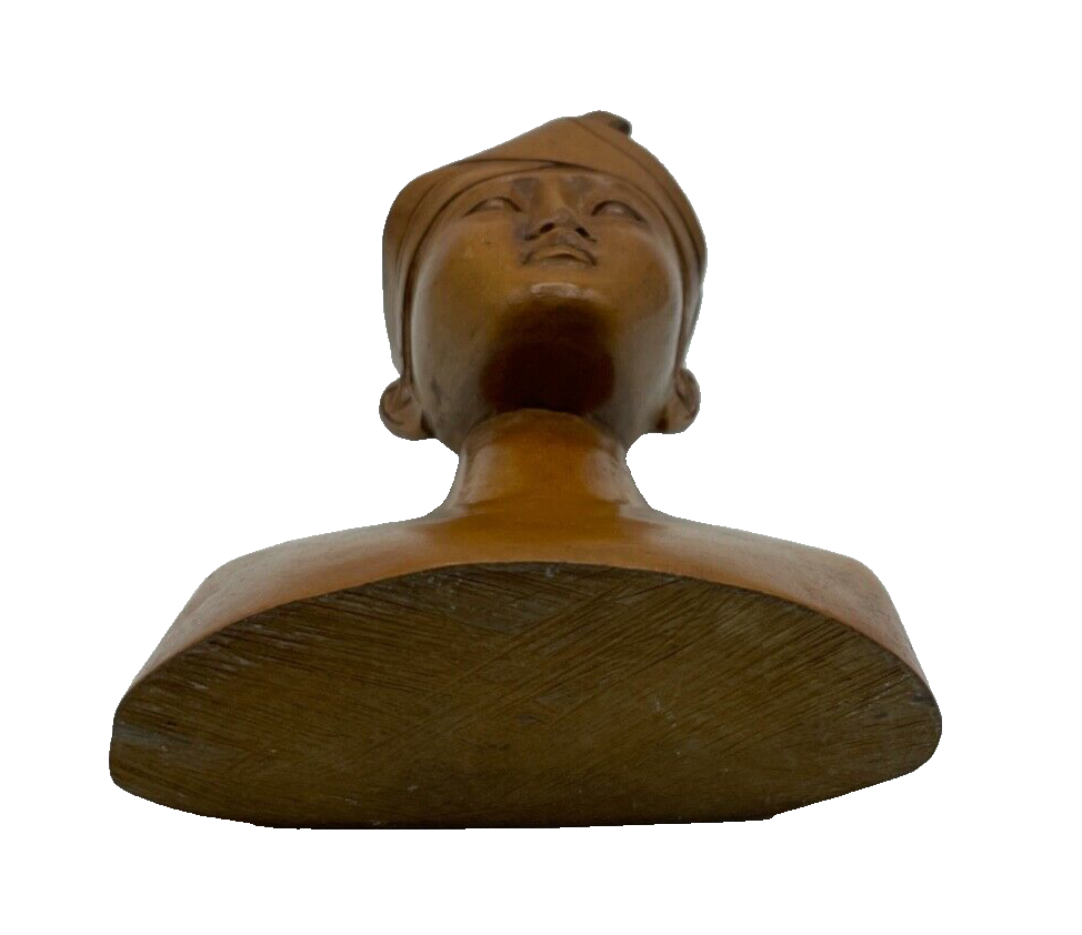 Alte Rosenholz Büste aus Bali Tempeldiener Tempeltänzerin H 16 cm8