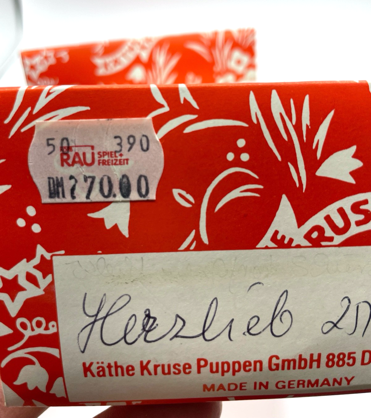 Käthe Kruse Puppe Herzlieb 25 cm unbespielt mit Original Karton sehr gepflegt7