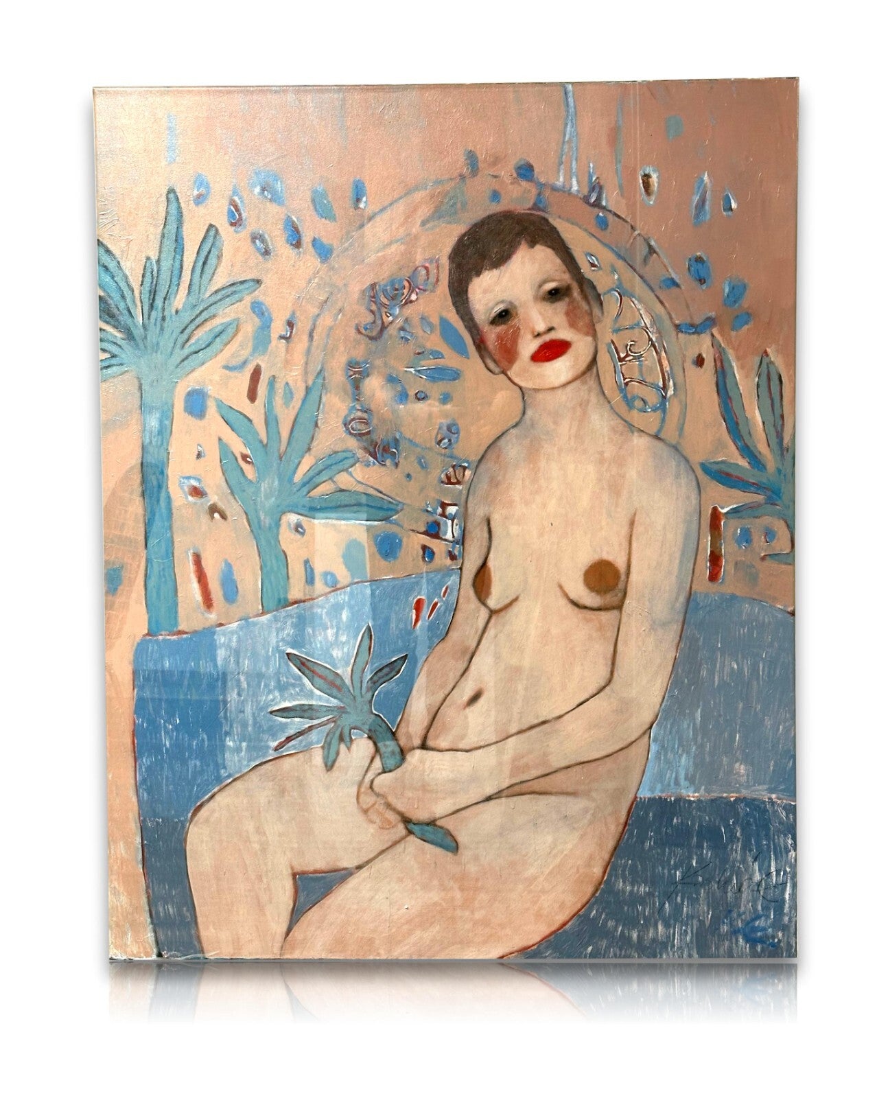 Edita Kadiric - Öl auf Leinwand - großes Akt Gemälde - signiert hinter Acrylglas0