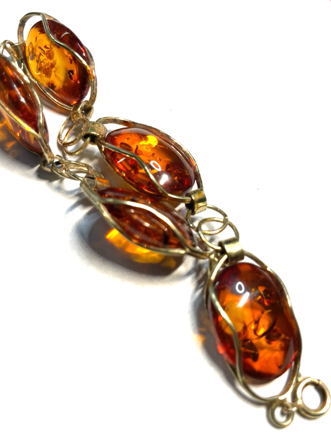 Stattliches altes  Bernstein Design Armband 333 Gold 8 K sehr gepflegt L 21 cm7