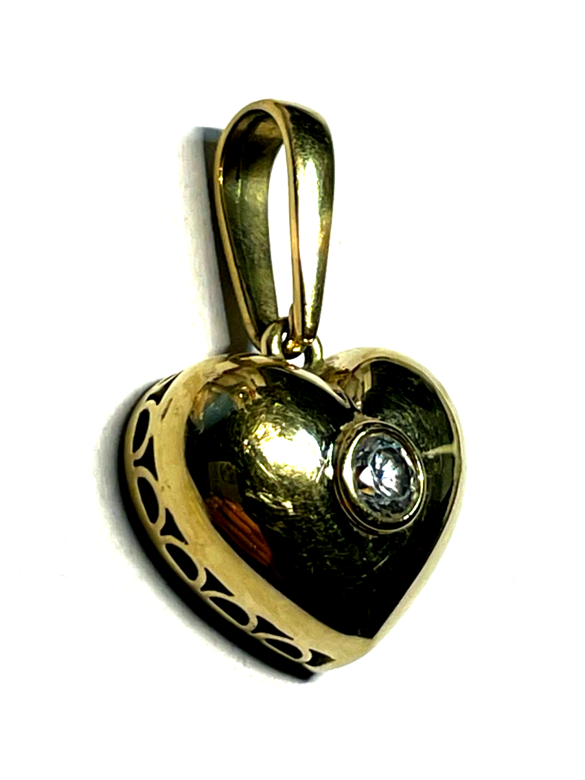 PL Pierre Lang Anhänger großes Herz + Swarovski vergoldet sehr gepflegt L 33 mm0