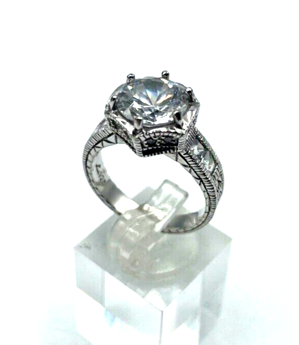 Mega Statement 925 Silber Ring Zirkonia Feuer Ø 10 mm RG 60 Ø 19 mm Cocktail0