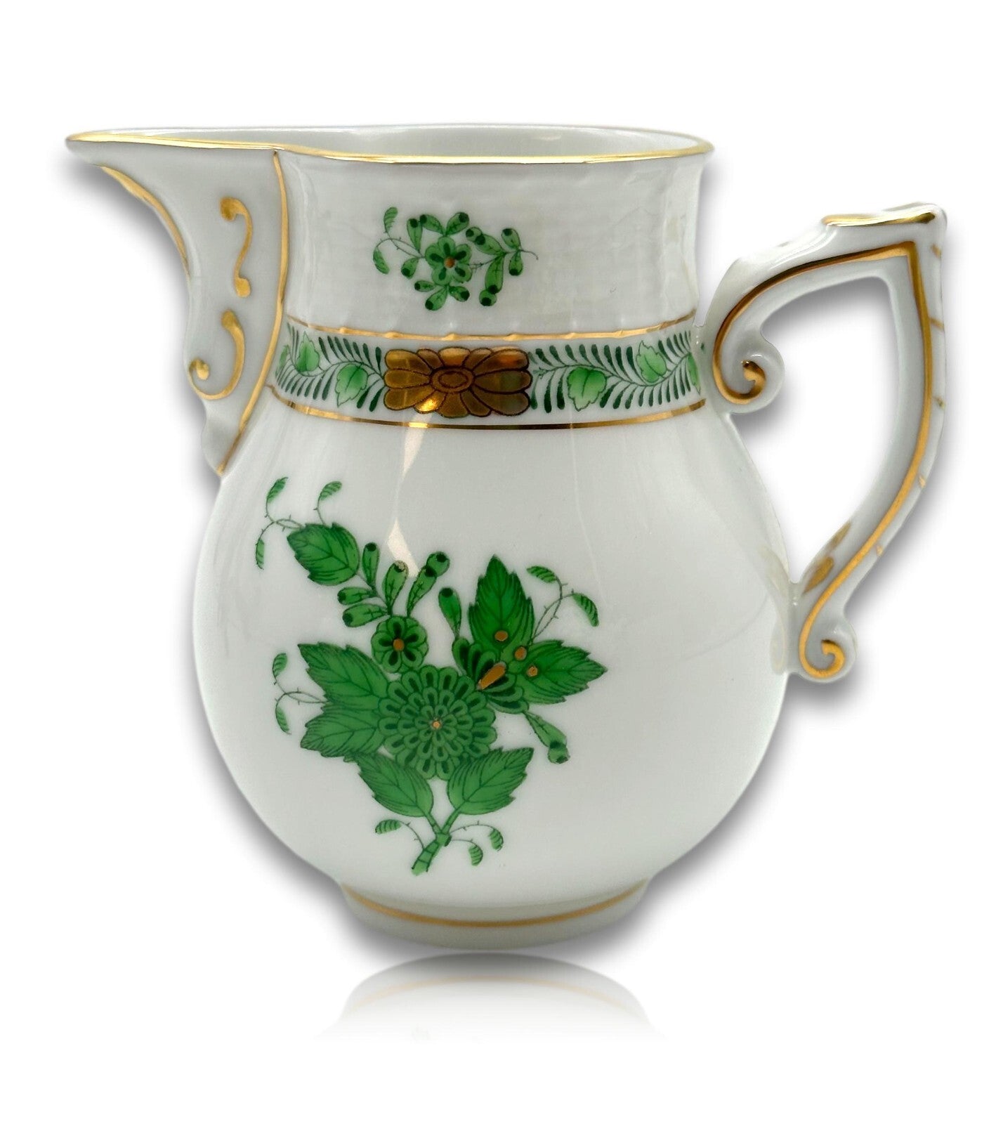 Herend 635 AV - Sahnekännchen - Porzellan - Apponyi Green - Handbemalt - Ungarn0