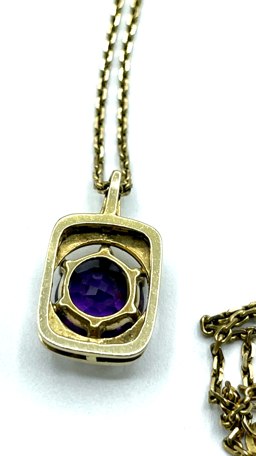 333 Gold 8 K FBM solide 46 cm Ankerkette mit Amethyst Ø 10 mm Anhänger klassisch14