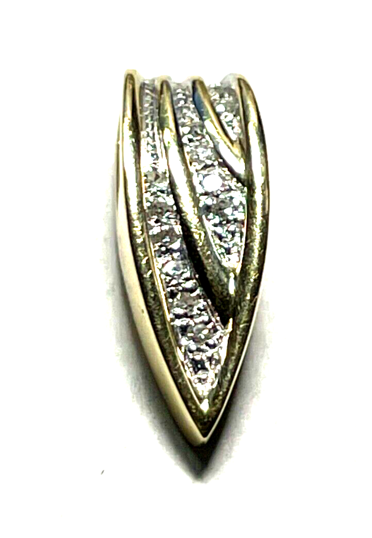 Eleganter 585 Gold 14 K Gold Gleiter Schieber Anhänger 12 Diamanten Juwelier7