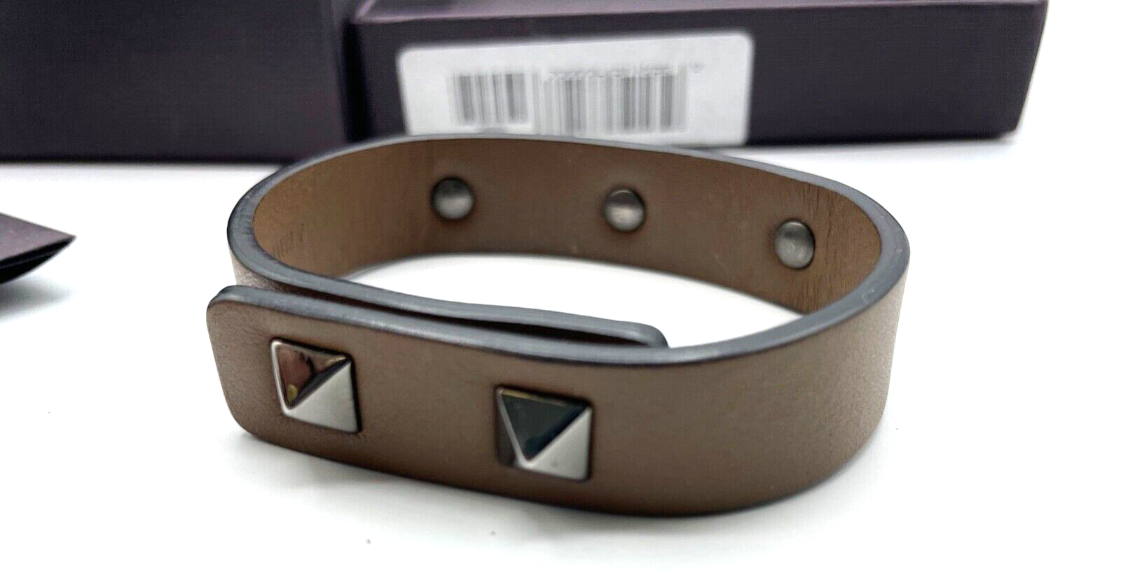 Valentino Garavani Lederarmband Ruthenium Nieten Rockstud neuw. + orig. Box3