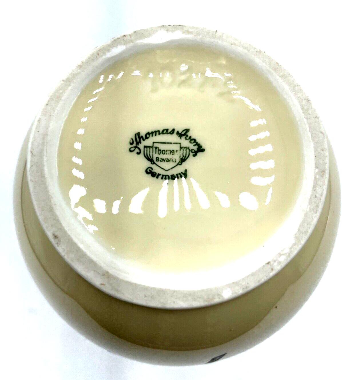 30er J Thomas Ivory Porzellan Vase mit aparter Echtsilber Silber Bemalung4