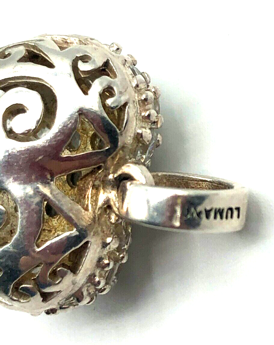 Lumani großer Herz Anhänger 925 Silber massiv 11 Gramm mit klaren Zirkonia L30mm4